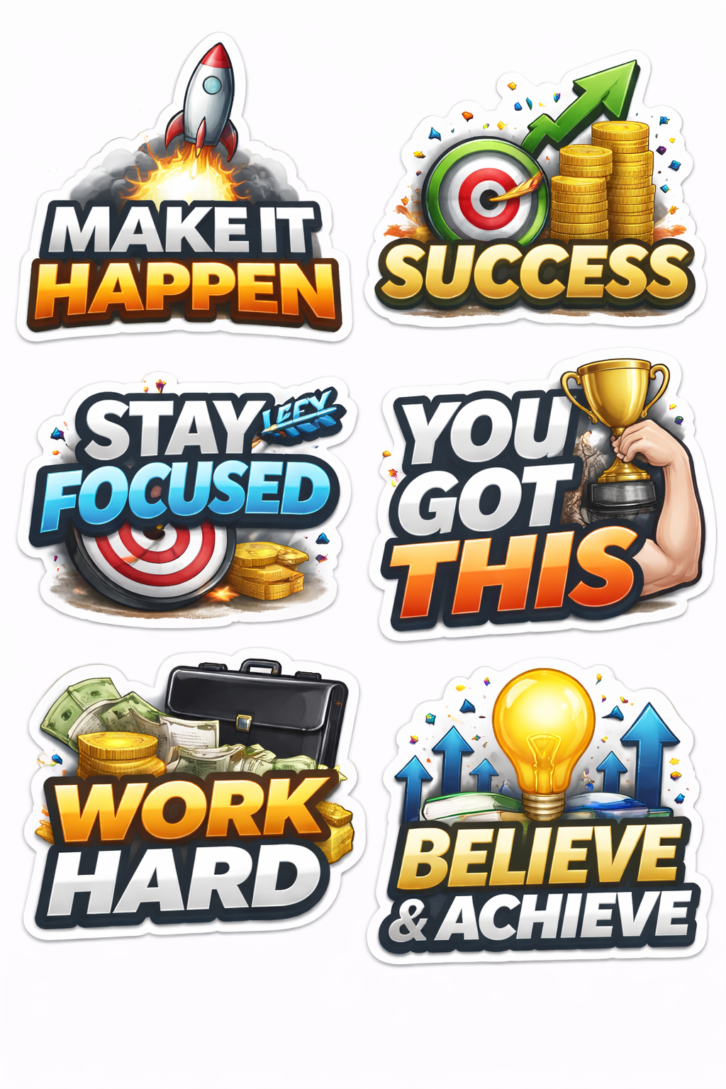 Hustle Focus Stickers